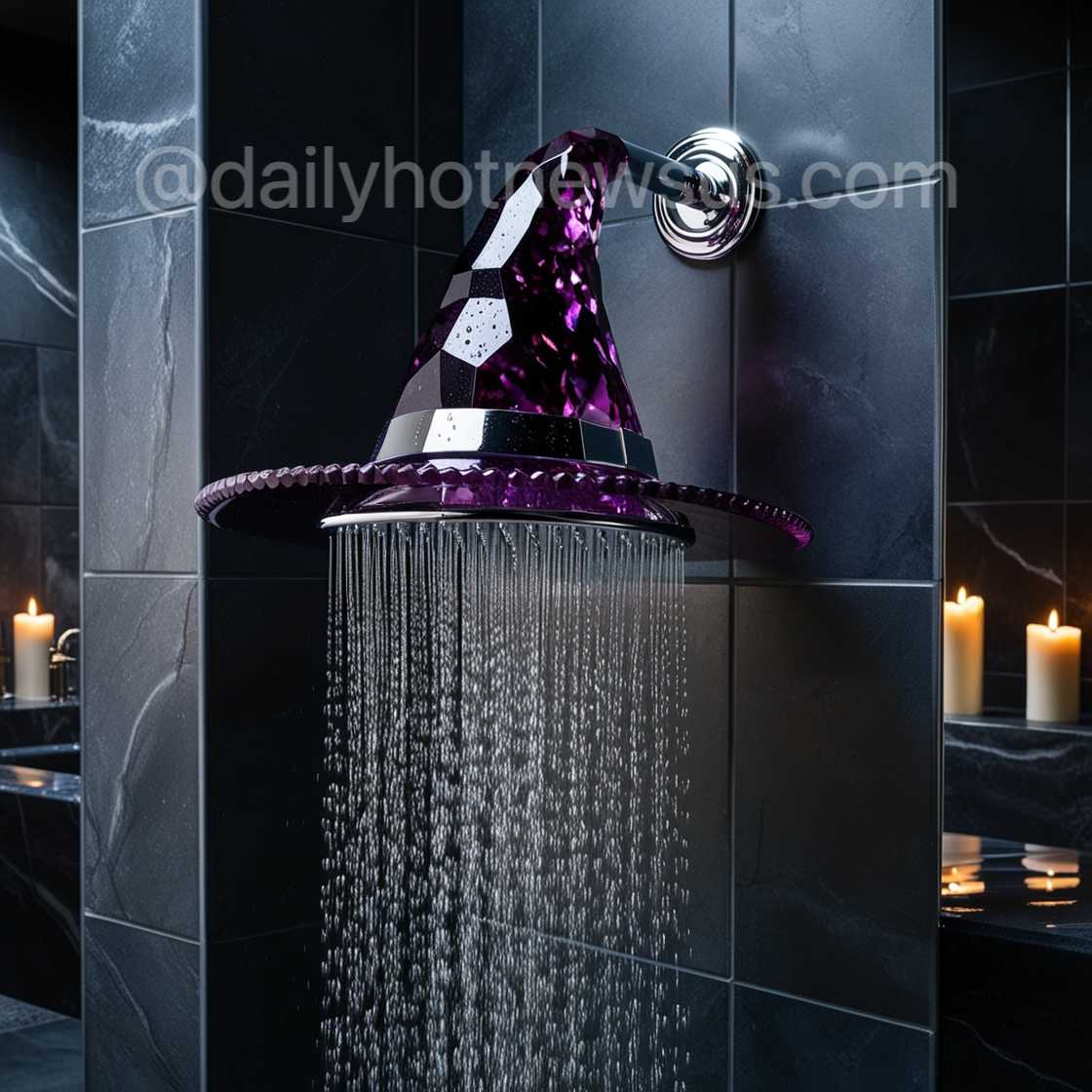 Amethyst Crystal Witch Hat Shower