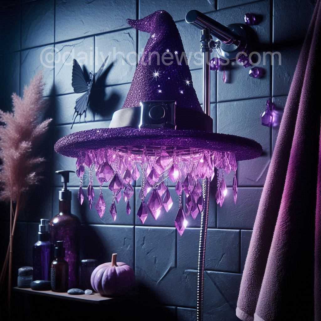 Amethyst Crystal Witch Hat Shower