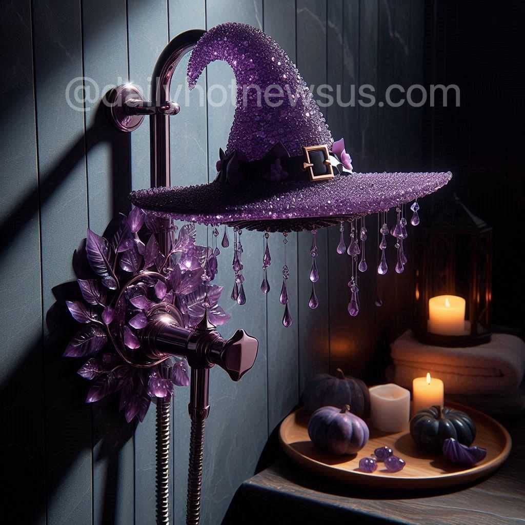 Amethyst Crystal Witch Hat Shower