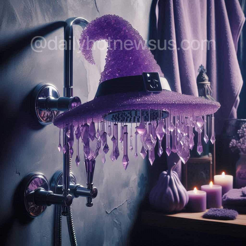 Amethyst Crystal Witch Hat Shower