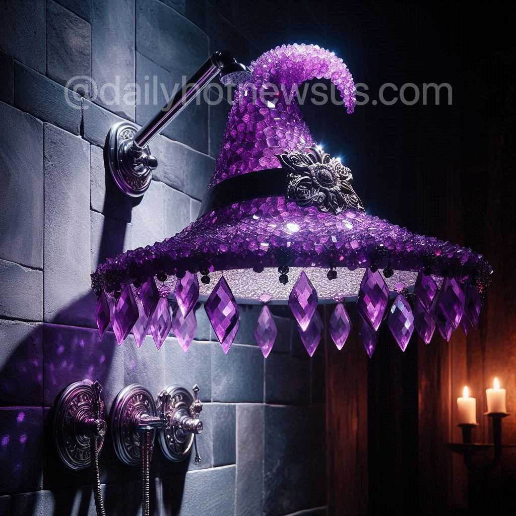 Amethyst Crystal Witch Hat Shower