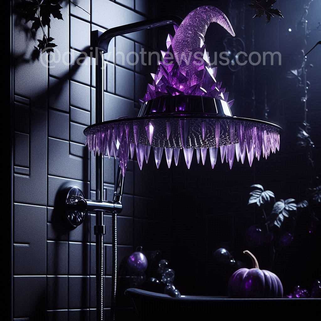 Amethyst Crystal Witch Hat Shower