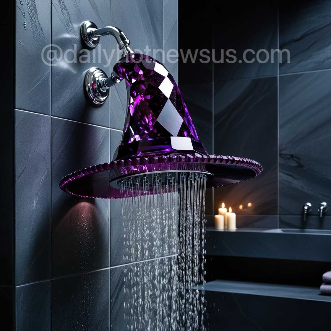 Amethyst Crystal Witch Hat Shower