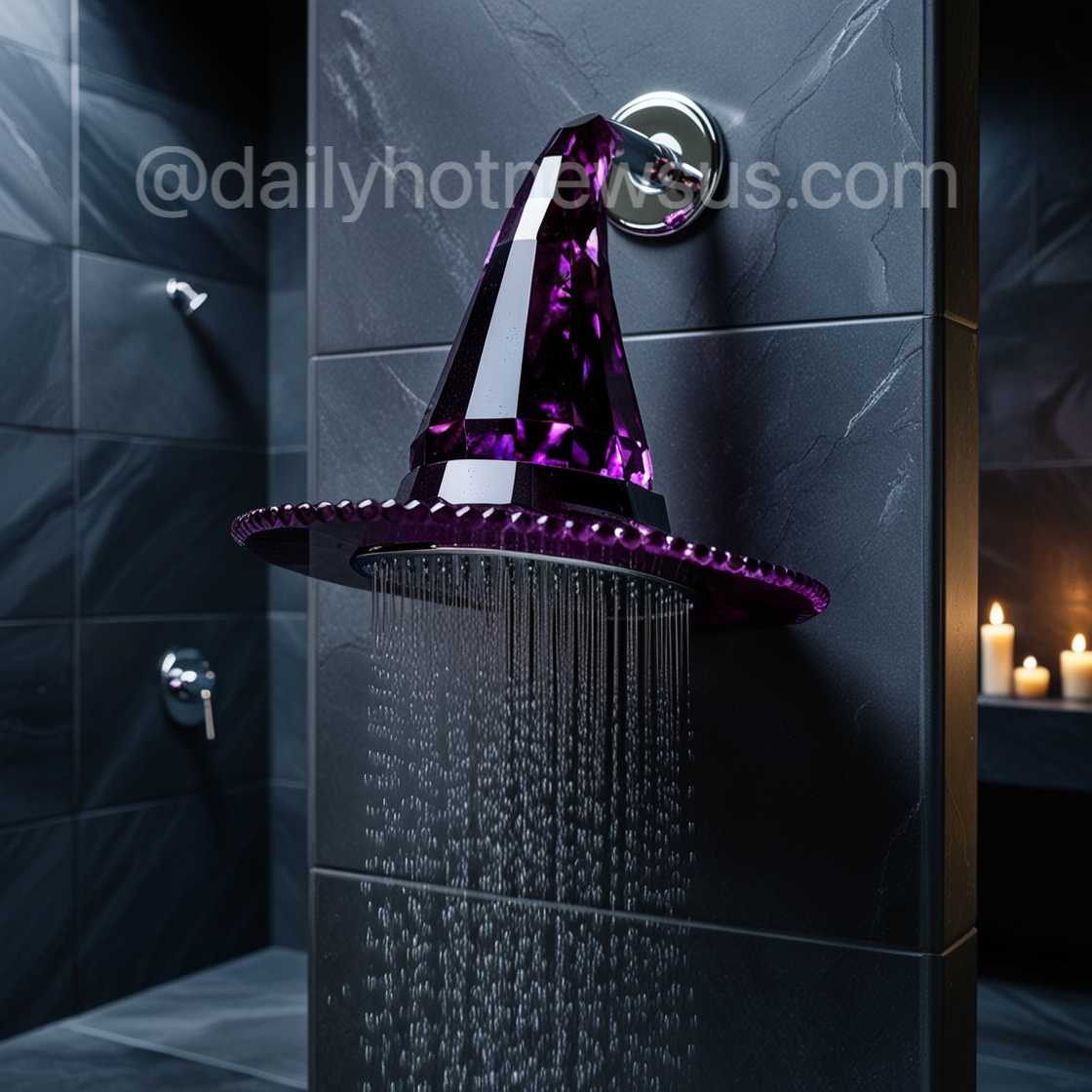 Amethyst Crystal Witch Hat Shower