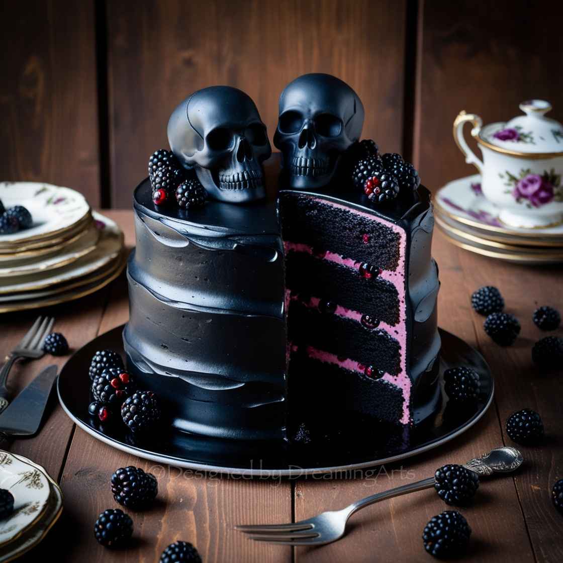 Blackberry Velvet Gothic Cake