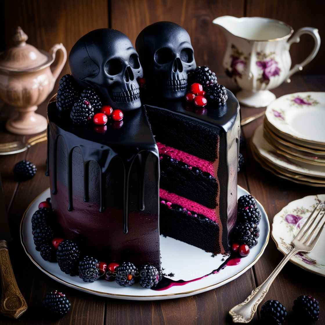 Blackberry Velvet Gothic Cake