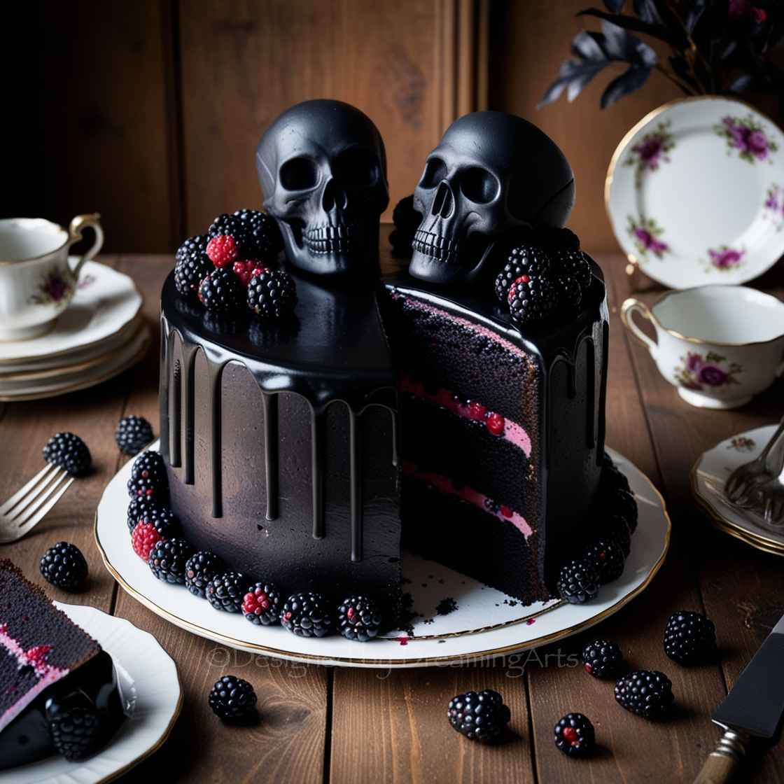 Blackberry Velvet Gothic Cake