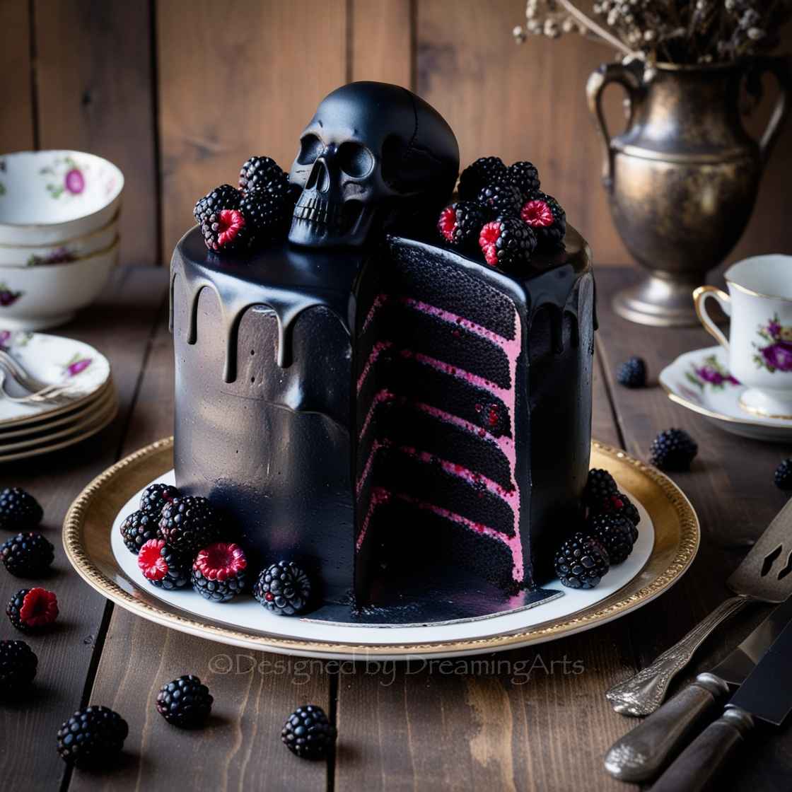 Blackberry Velvet Gothic Cake