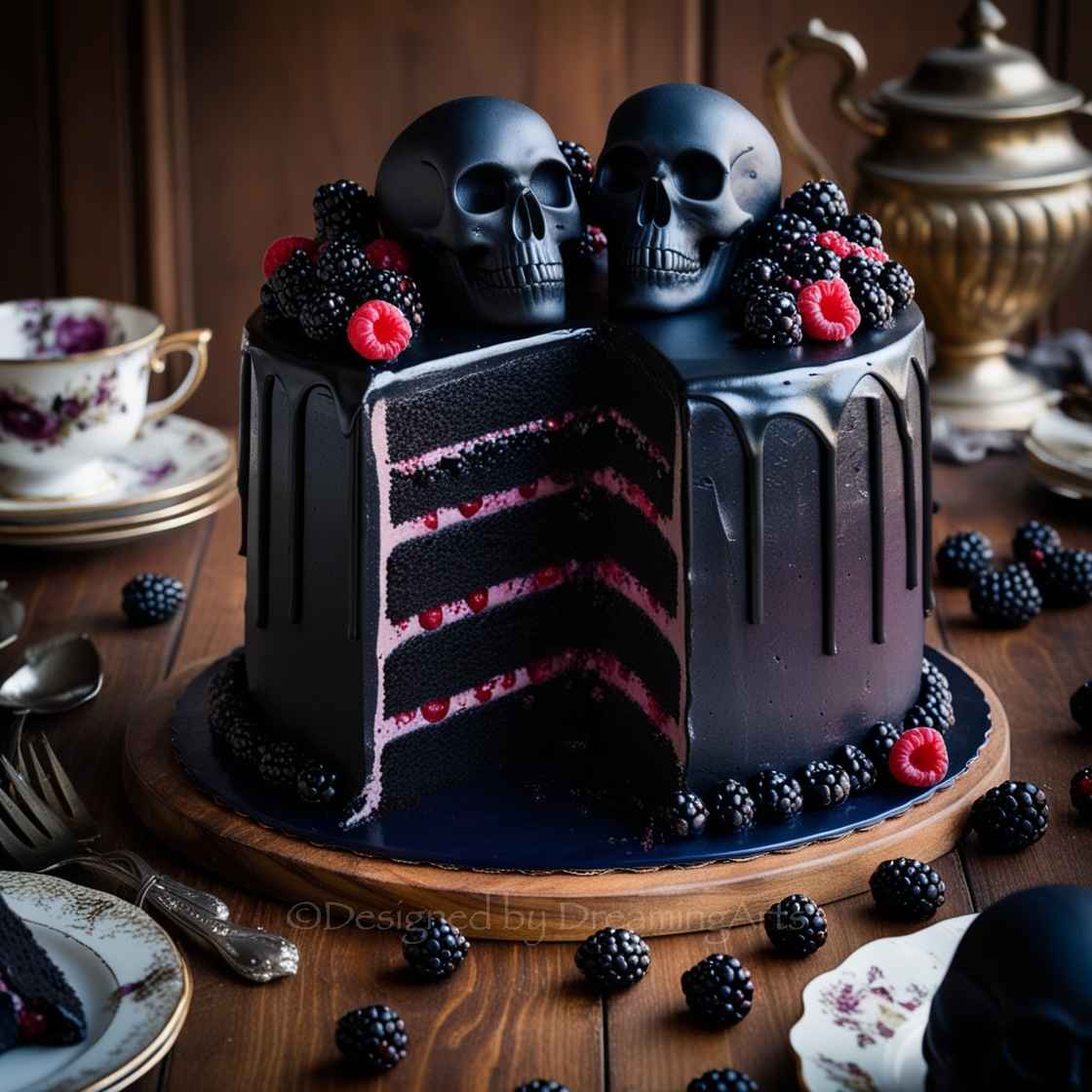 Blackberry Velvet Gothic Cake