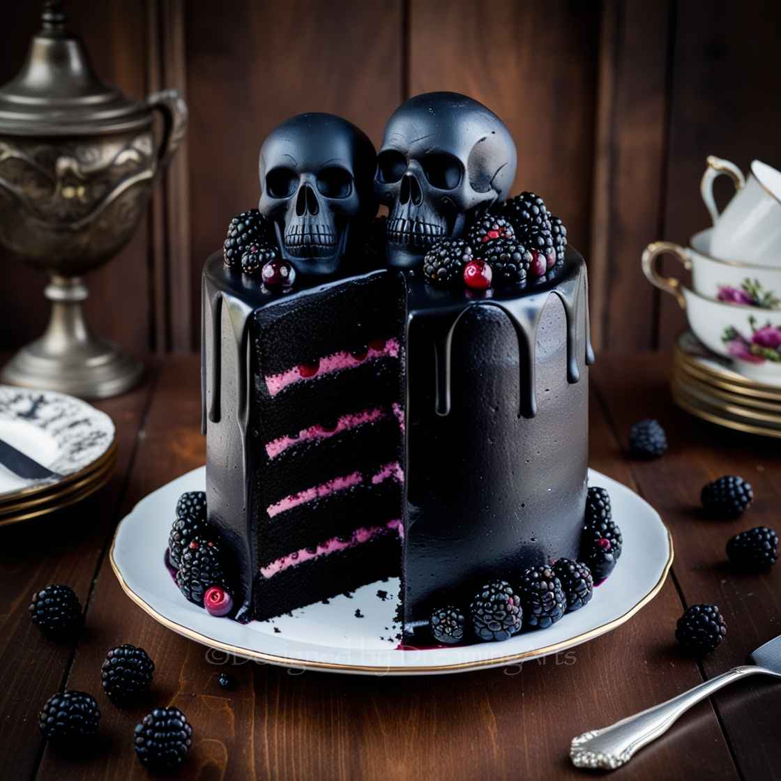 Blackberry Velvet Gothic Cake