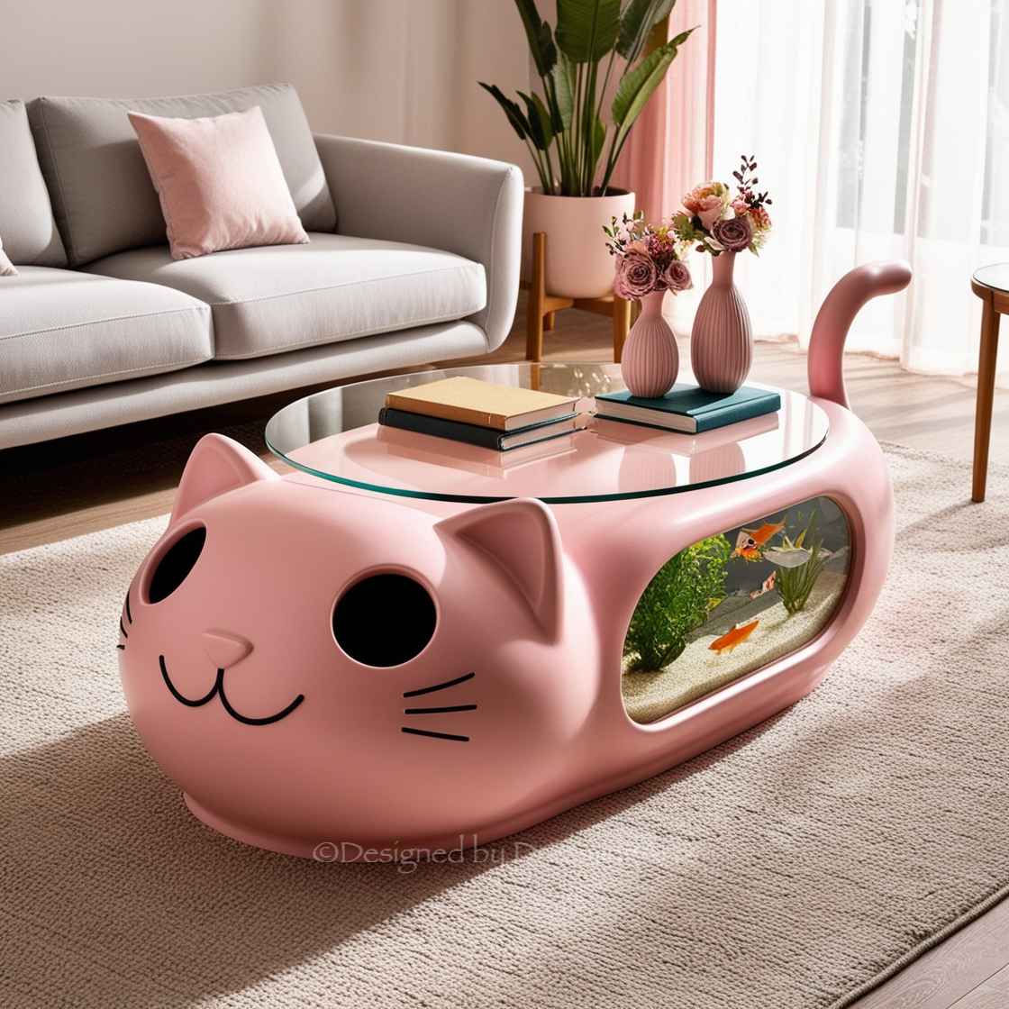 Cat Aquarium Coffee Table