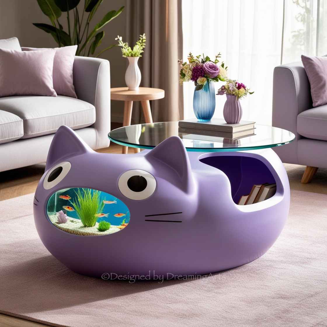 Cat Aquarium Coffee Table