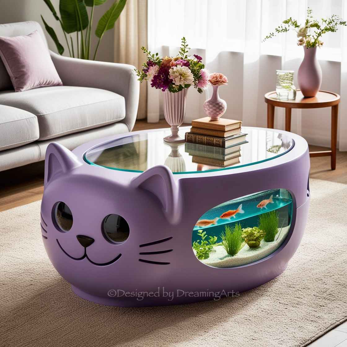 Cat Aquarium Coffee Table