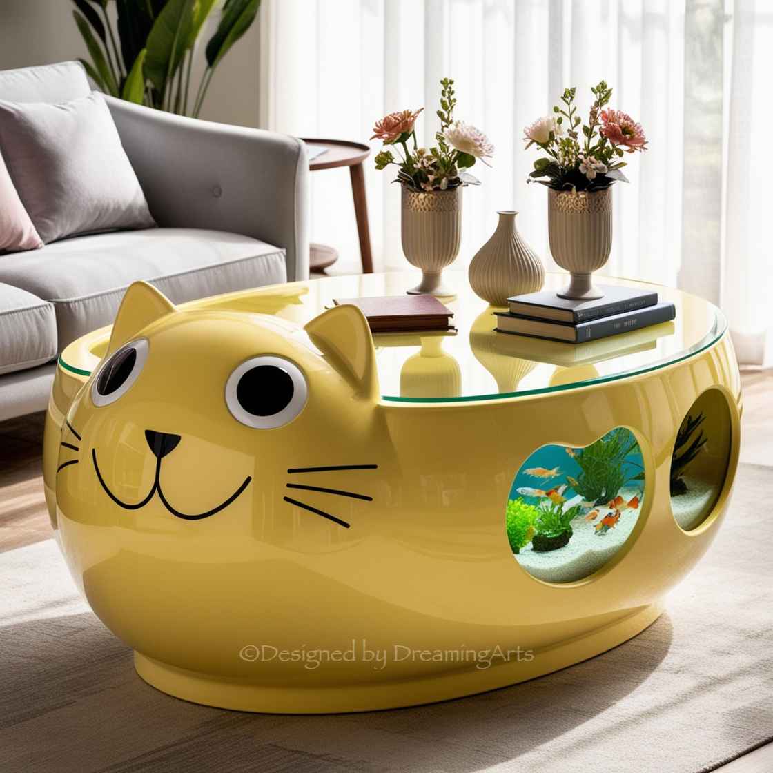 Cat Aquarium Coffee Table