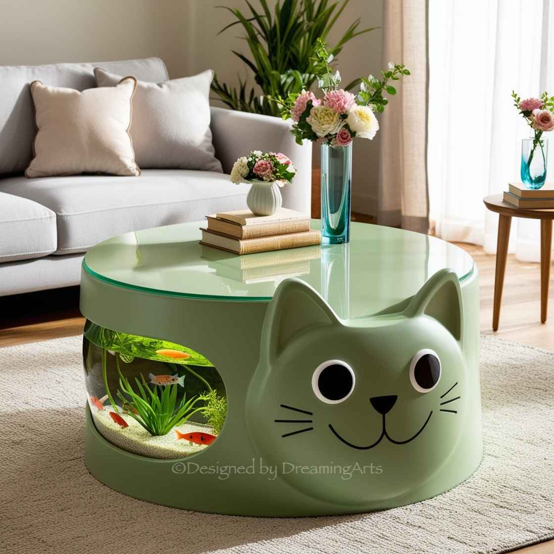 Cat Aquarium Coffee Table