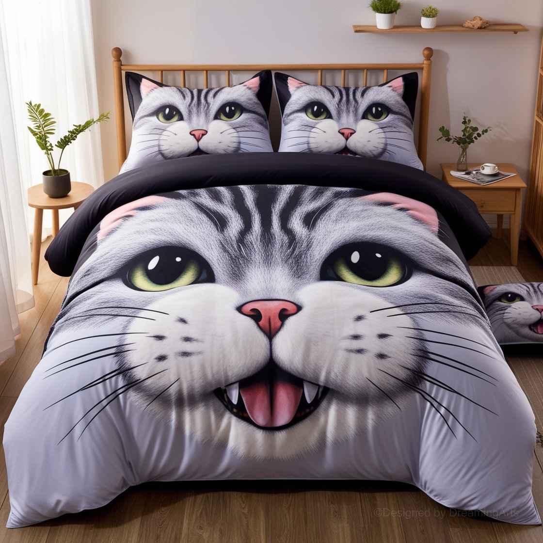 Cat-Themed Bedding