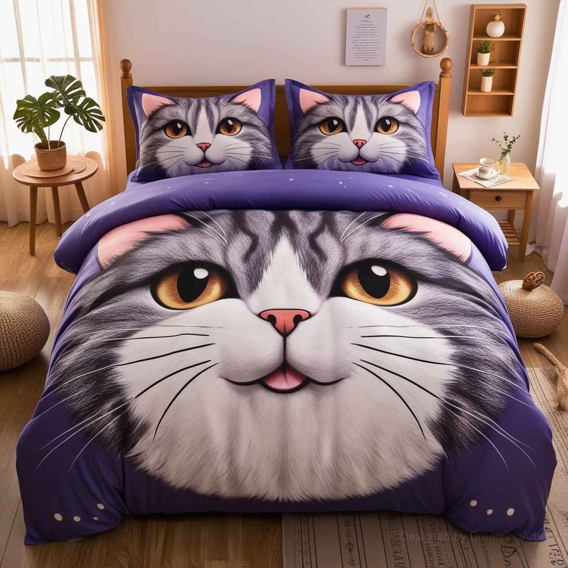 Cat-Themed Bedding