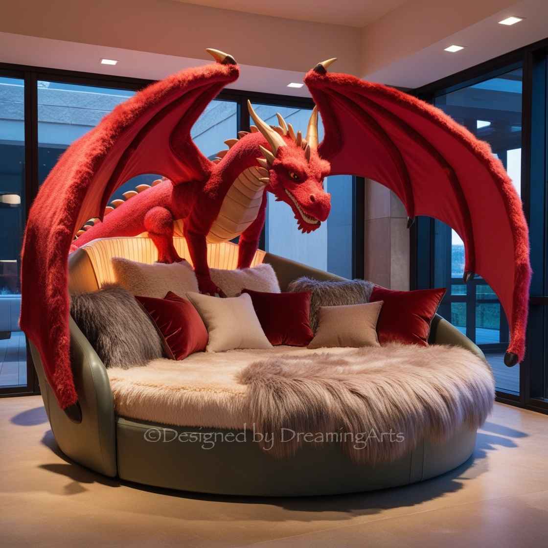 Giant Fur Dragon Loungers