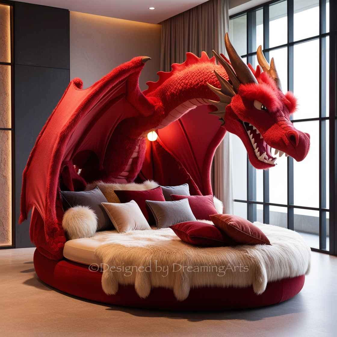 Giant Fur Dragon Loungers