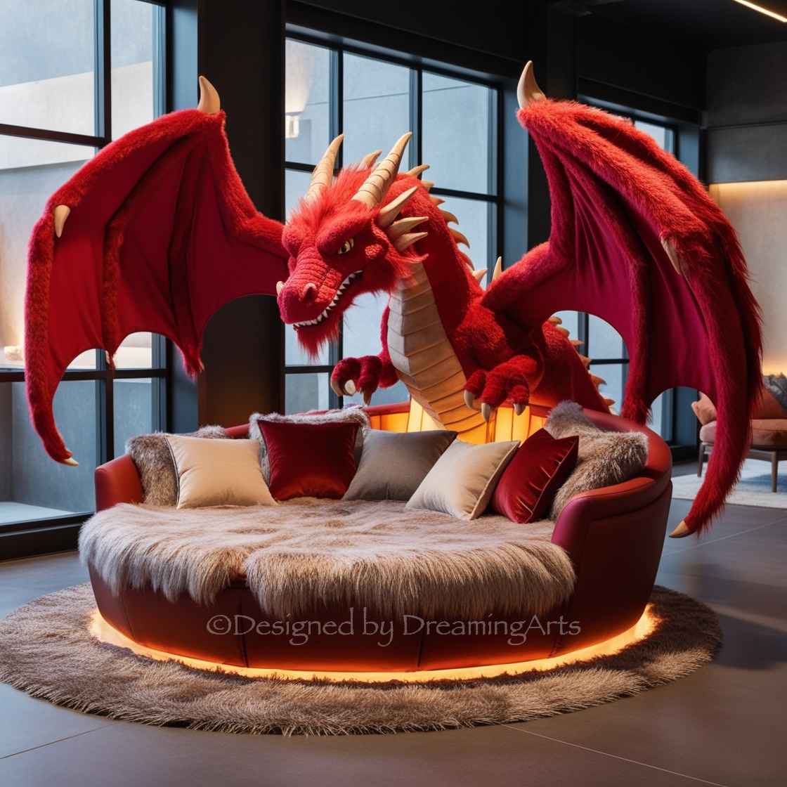 Giant Fur Dragon Loungers