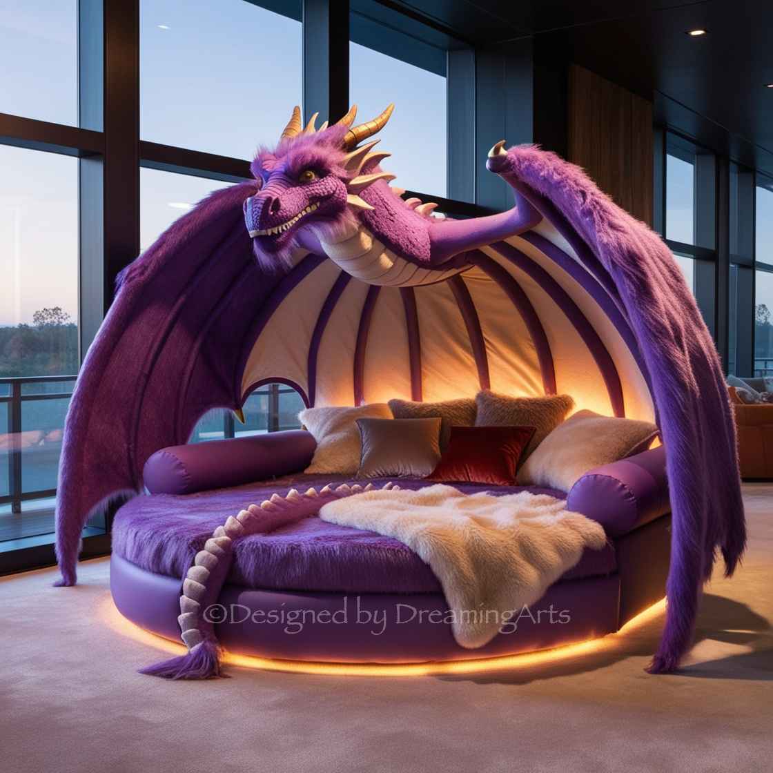 Giant Fur Dragon Loungers