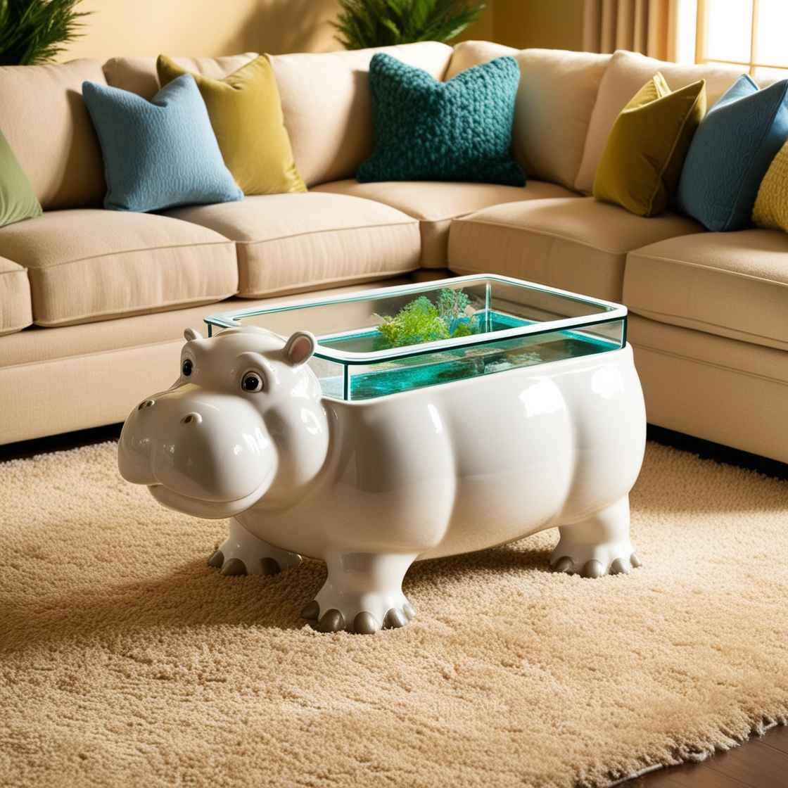 Hippo Aquarium Coffee Tables