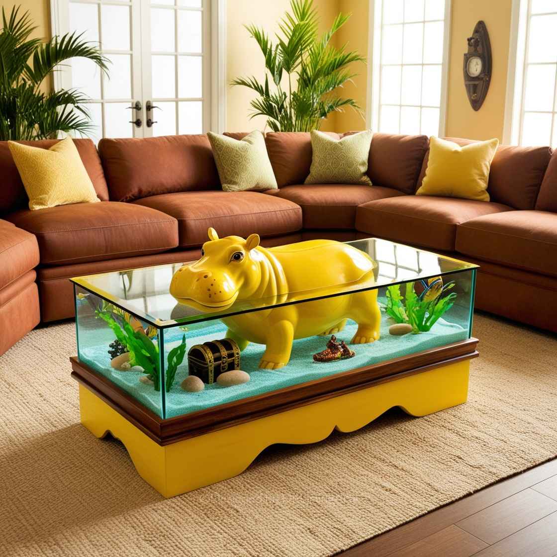 Hippo Aquarium Coffee Tables