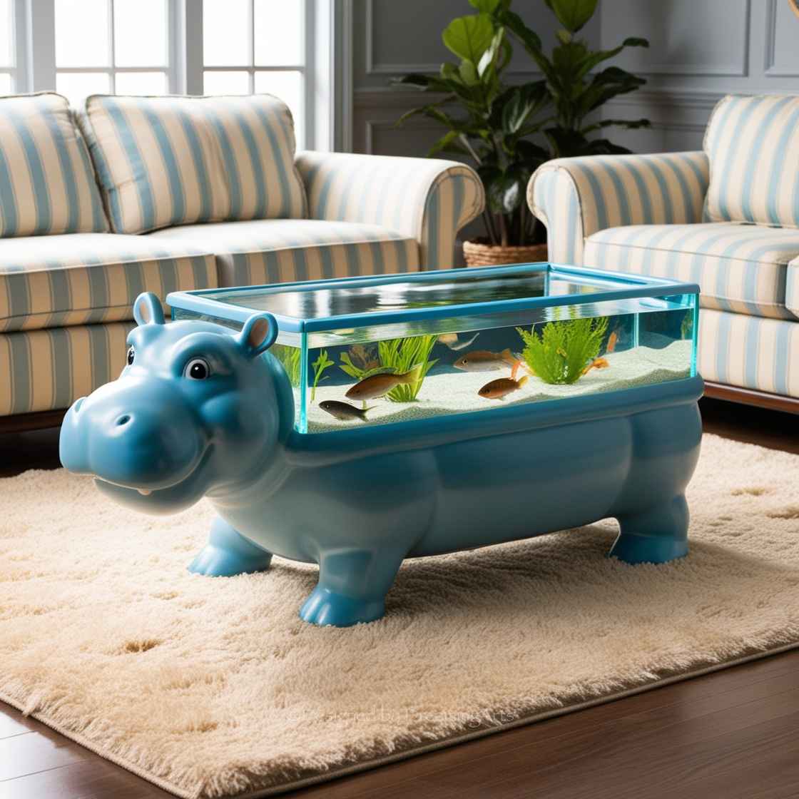 Hippo Aquarium Coffee Tables