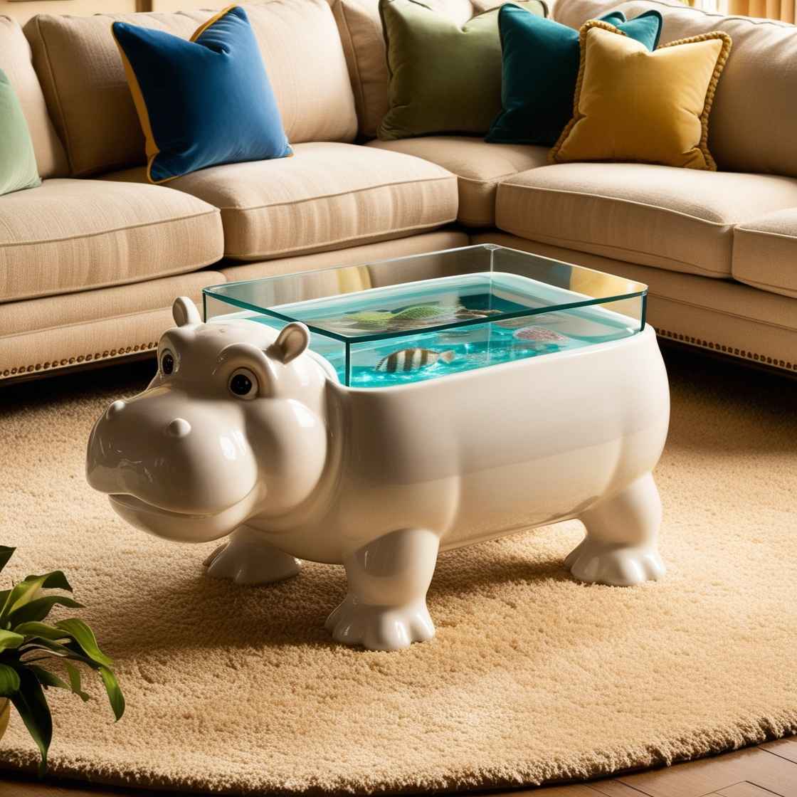 Hippo Aquarium Coffee Tables