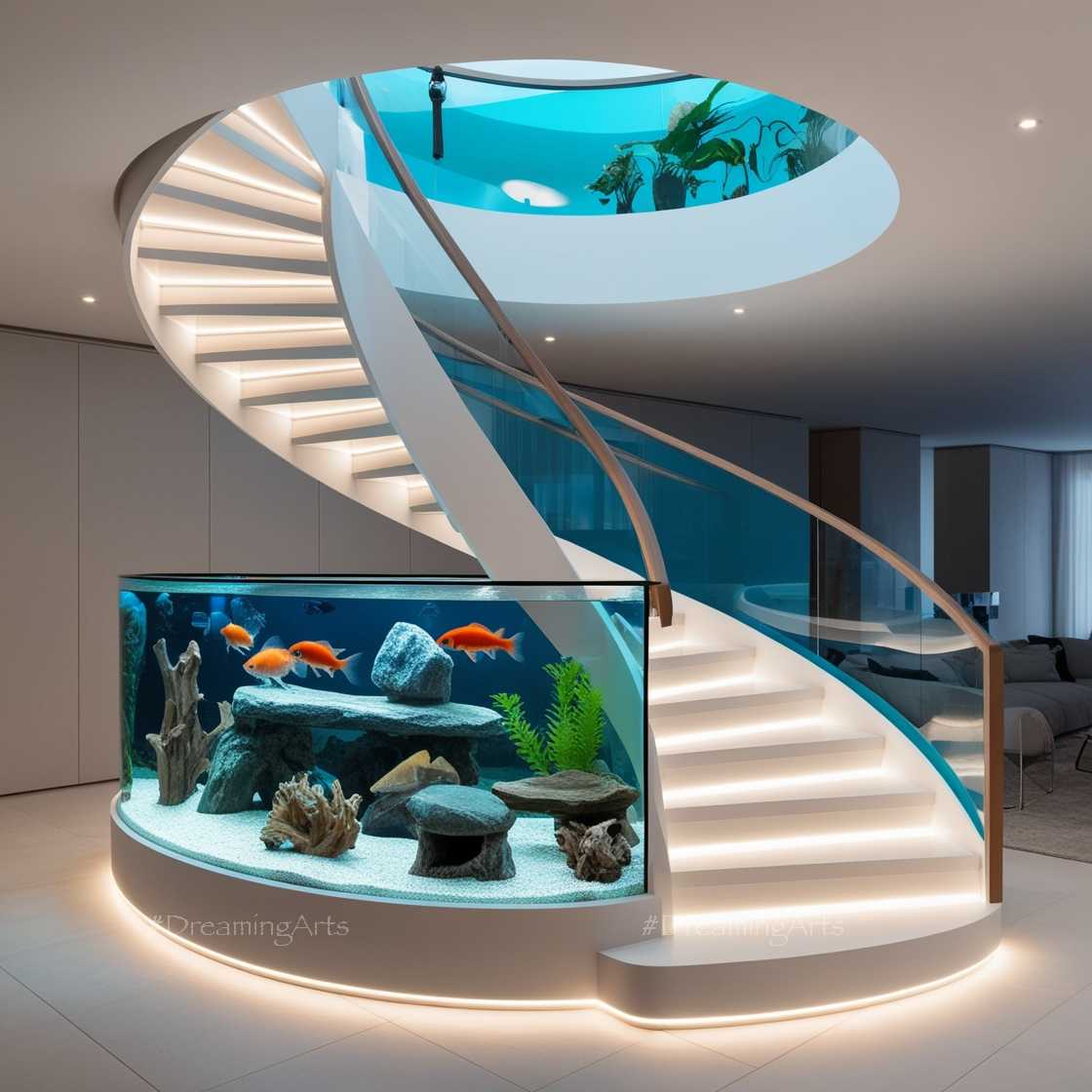 Staircases with Aquariums