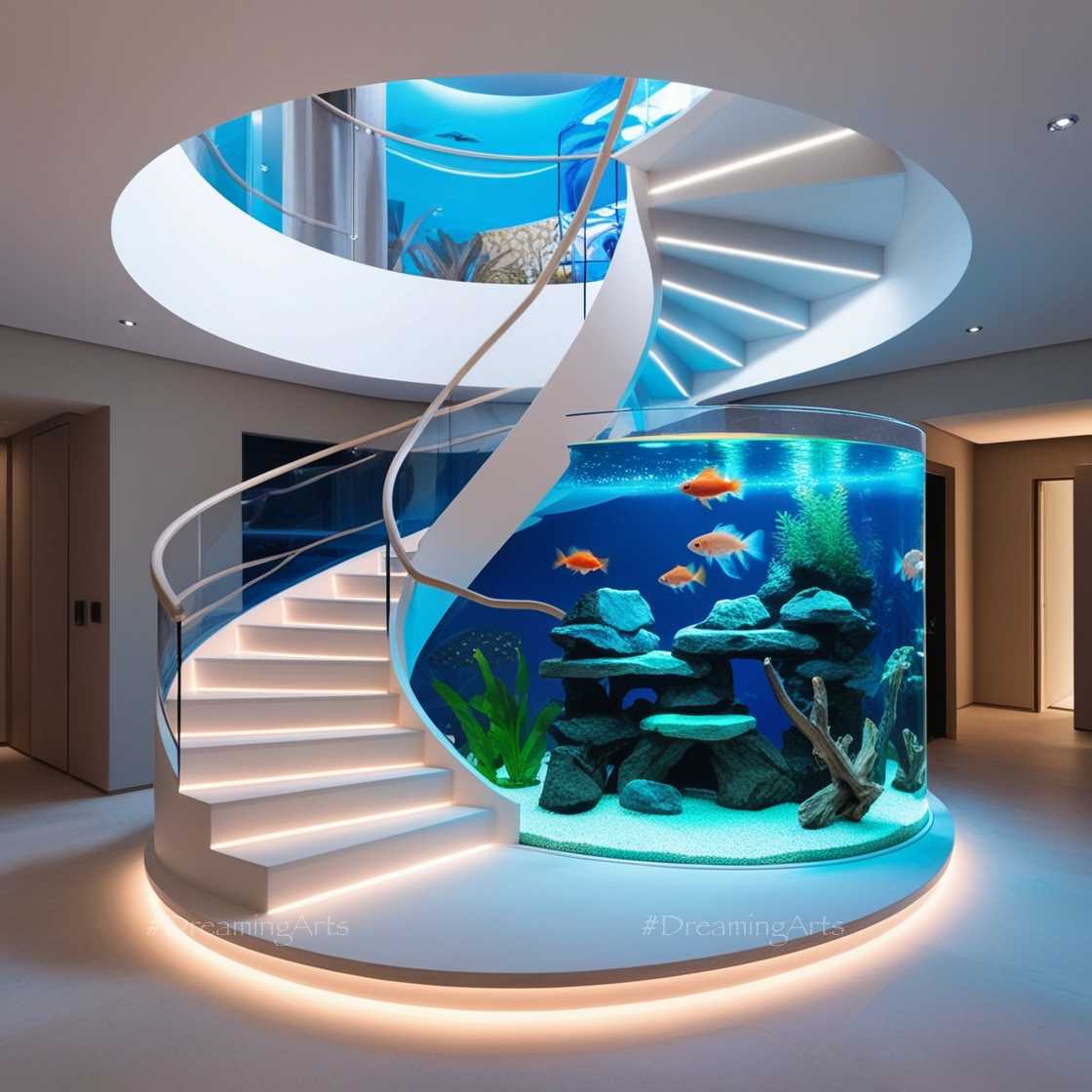 Staircases with Aquariums