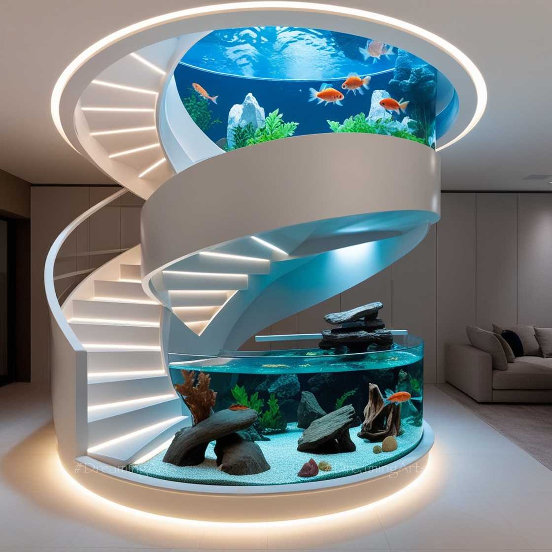 Staircases with Aquariums