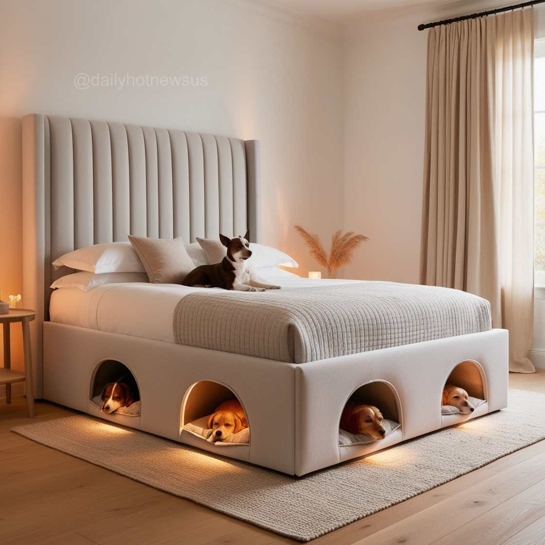 Beds with Built-In Dog Bed Pods