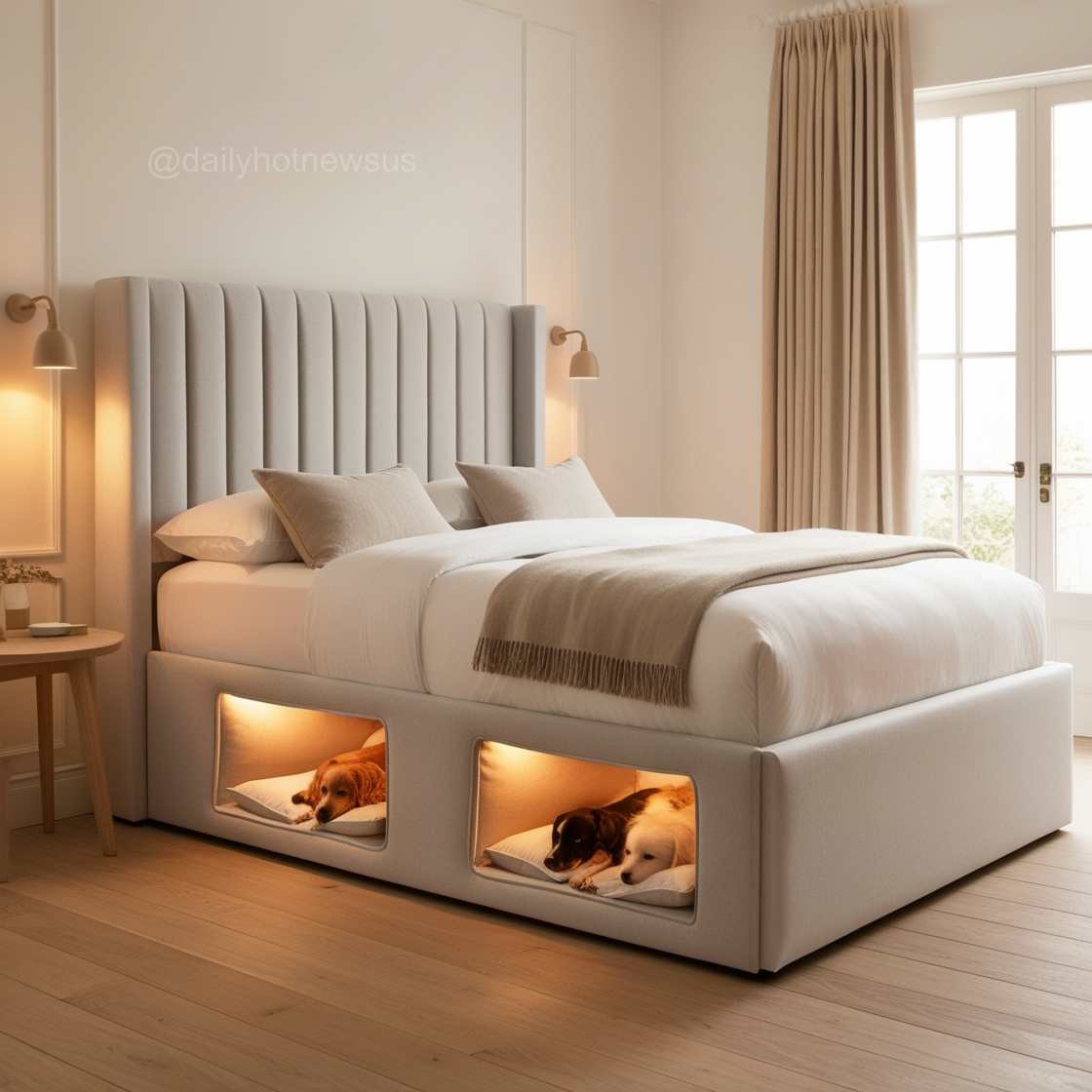 Beds with Built-In Dog Bed Pods