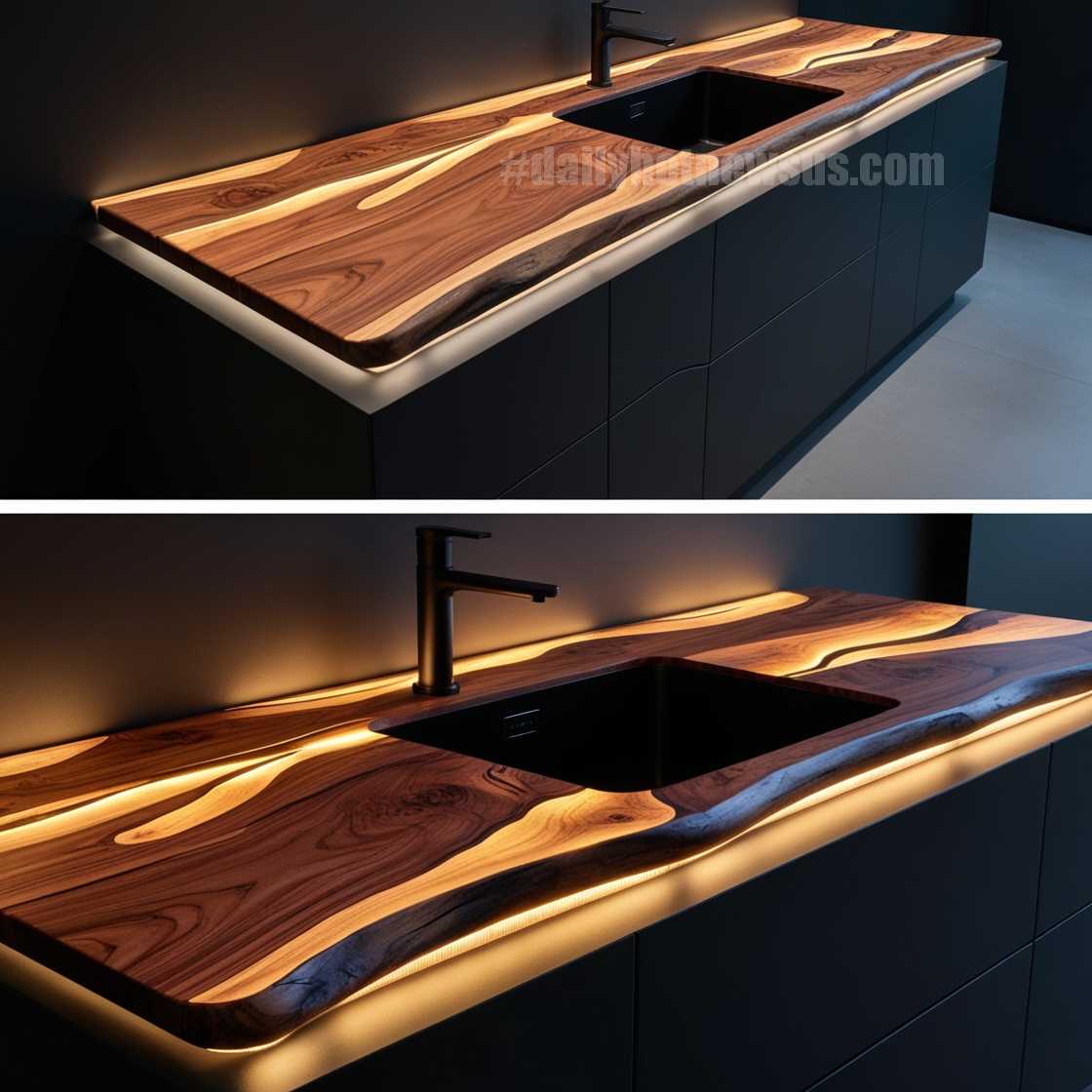 Illuminating Wood Countertop