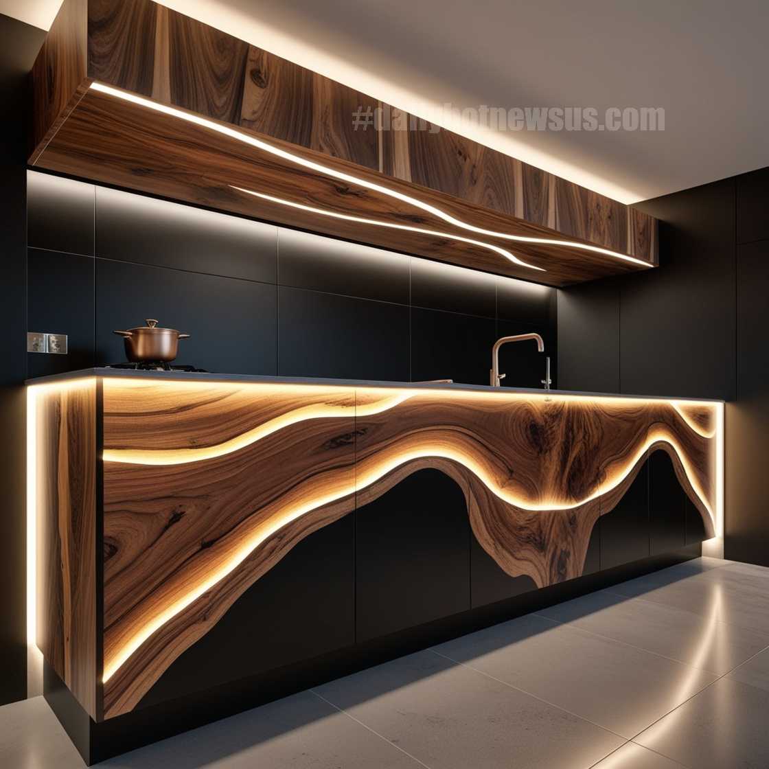 Illuminating Wood Countertop