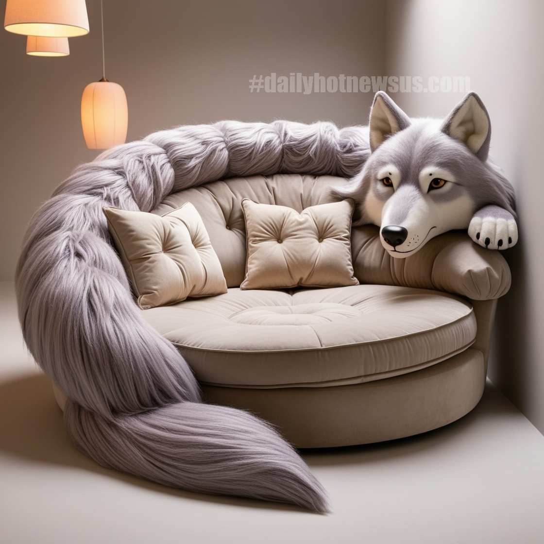 Giant Wolf Lounging Pods