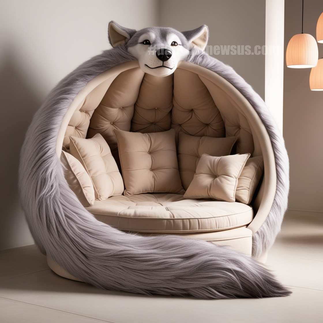 Giant Wolf Lounging Pods