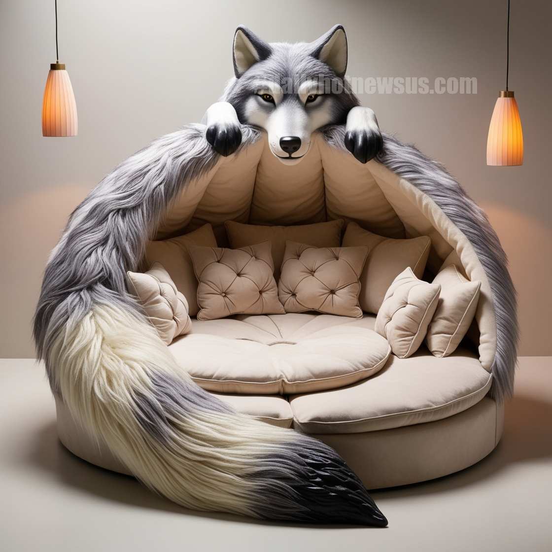 Giant Wolf Lounging Pods