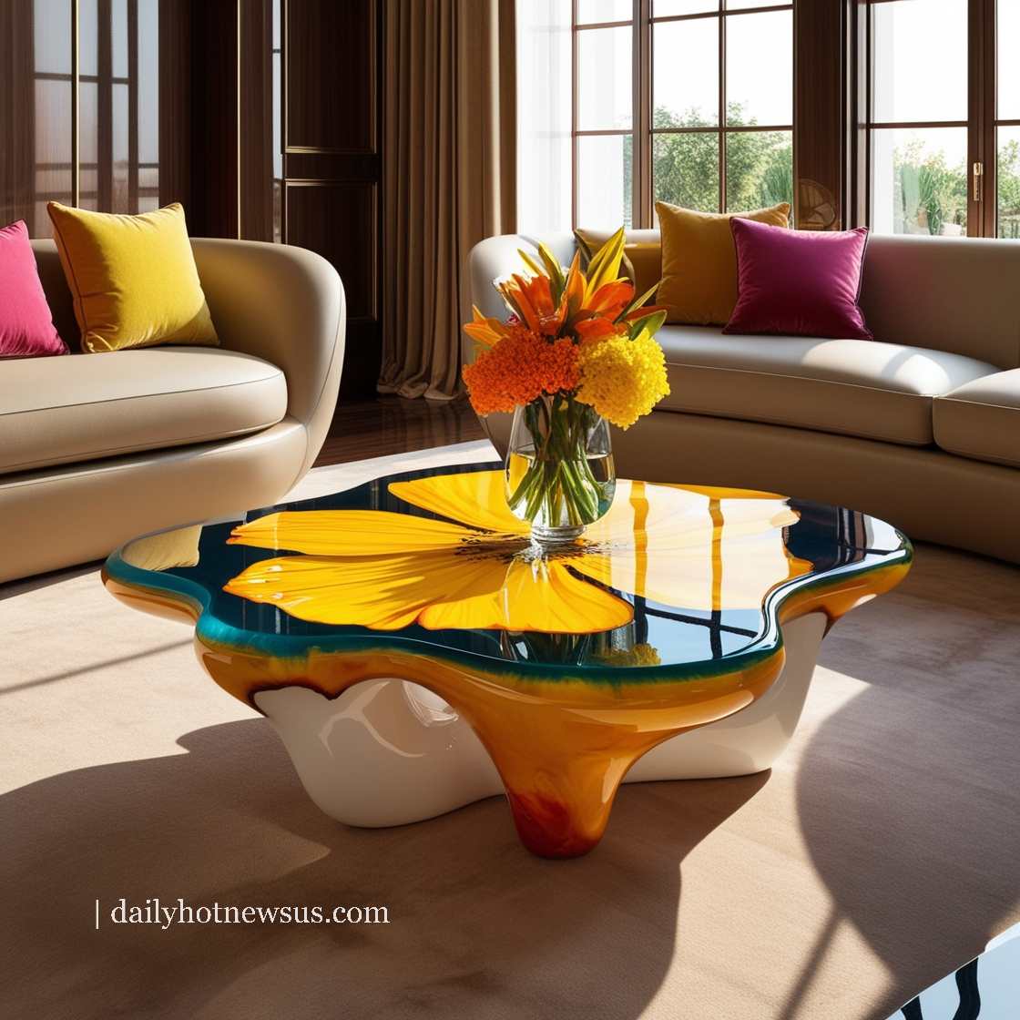 Stunning Epoxy Flower Tables