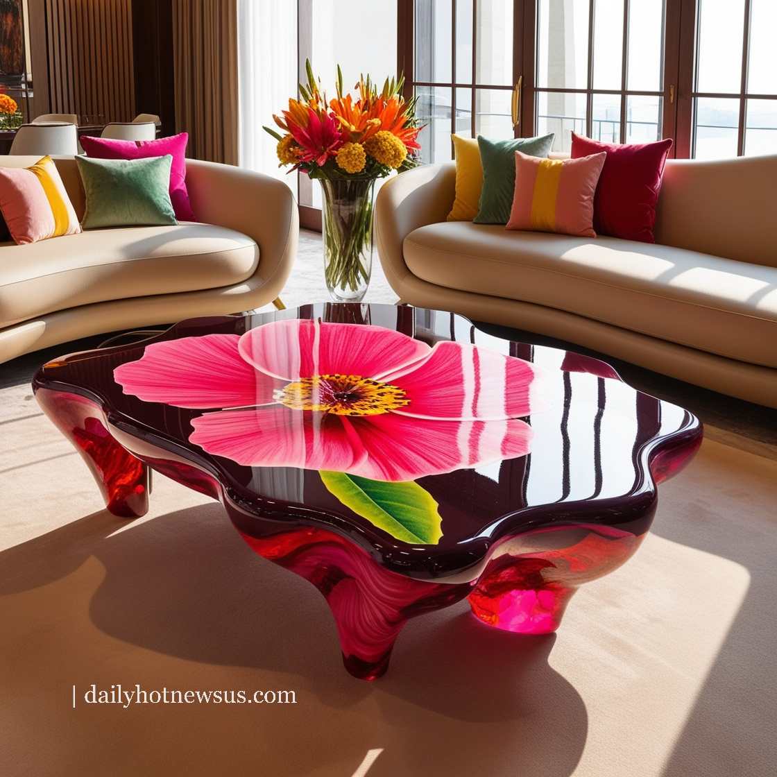 Stunning Epoxy Flower Tables