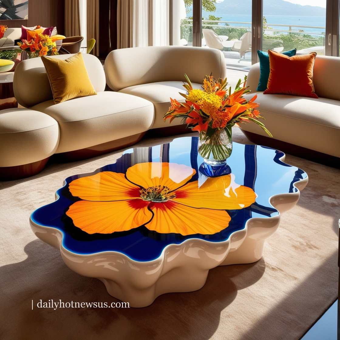 Stunning Epoxy Flower Tables