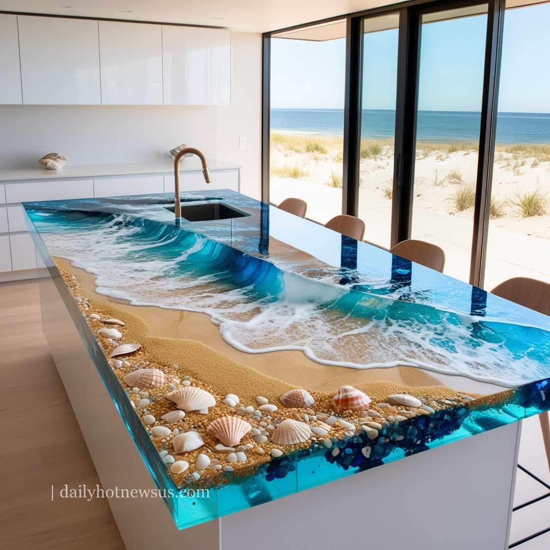 Stunning Epoxy Scene Kitchen Islands