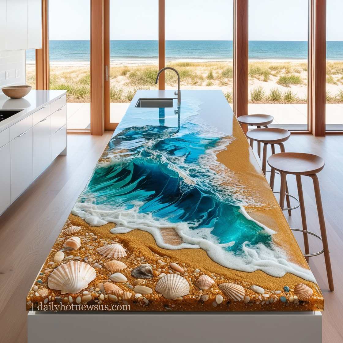 Stunning Epoxy Scene Kitchen Islands