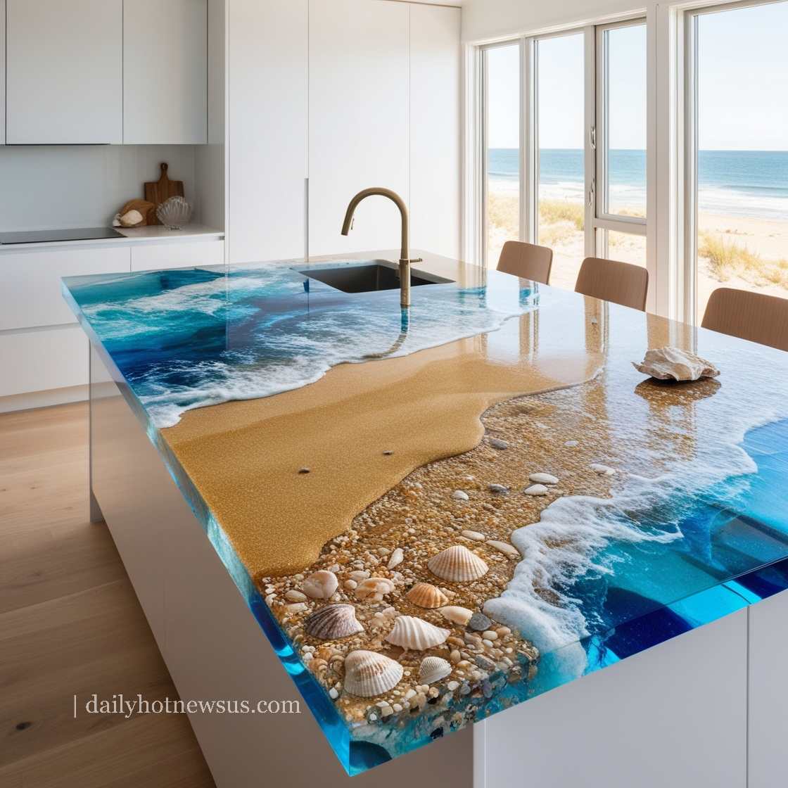 Stunning Epoxy Scene Kitchen Islands