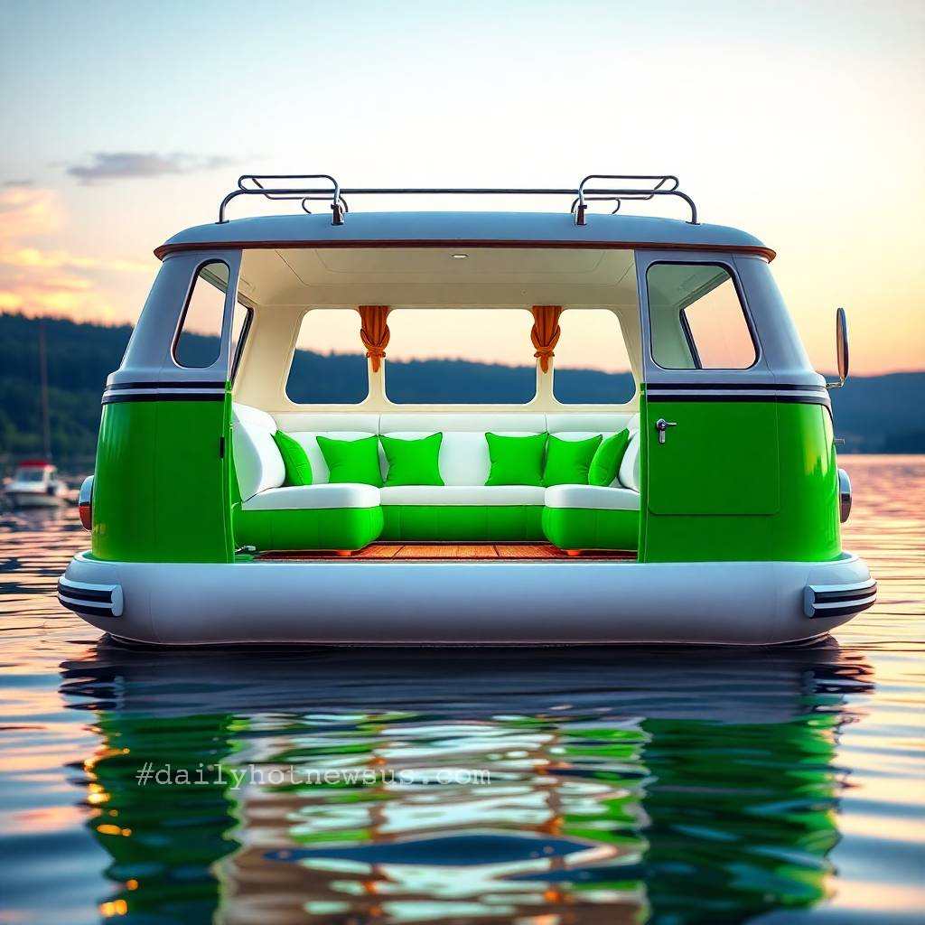 Volkswagen Bus Lake Party Float