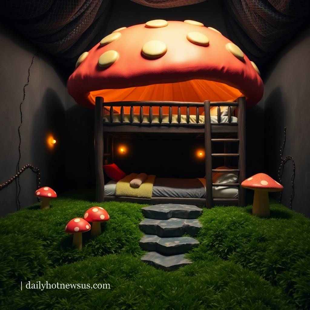 Mushroom-Shaped Bunk Beds