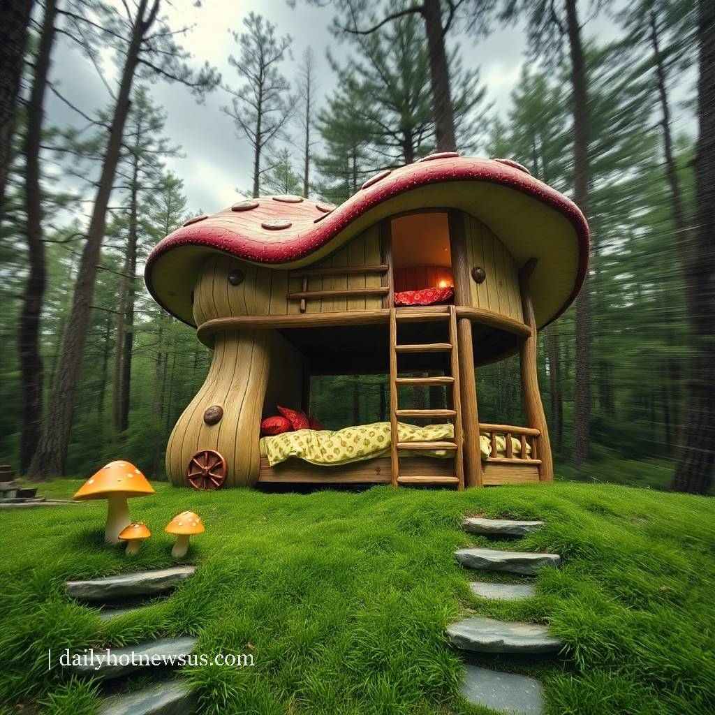 Mushroom-Shaped Bunk Beds