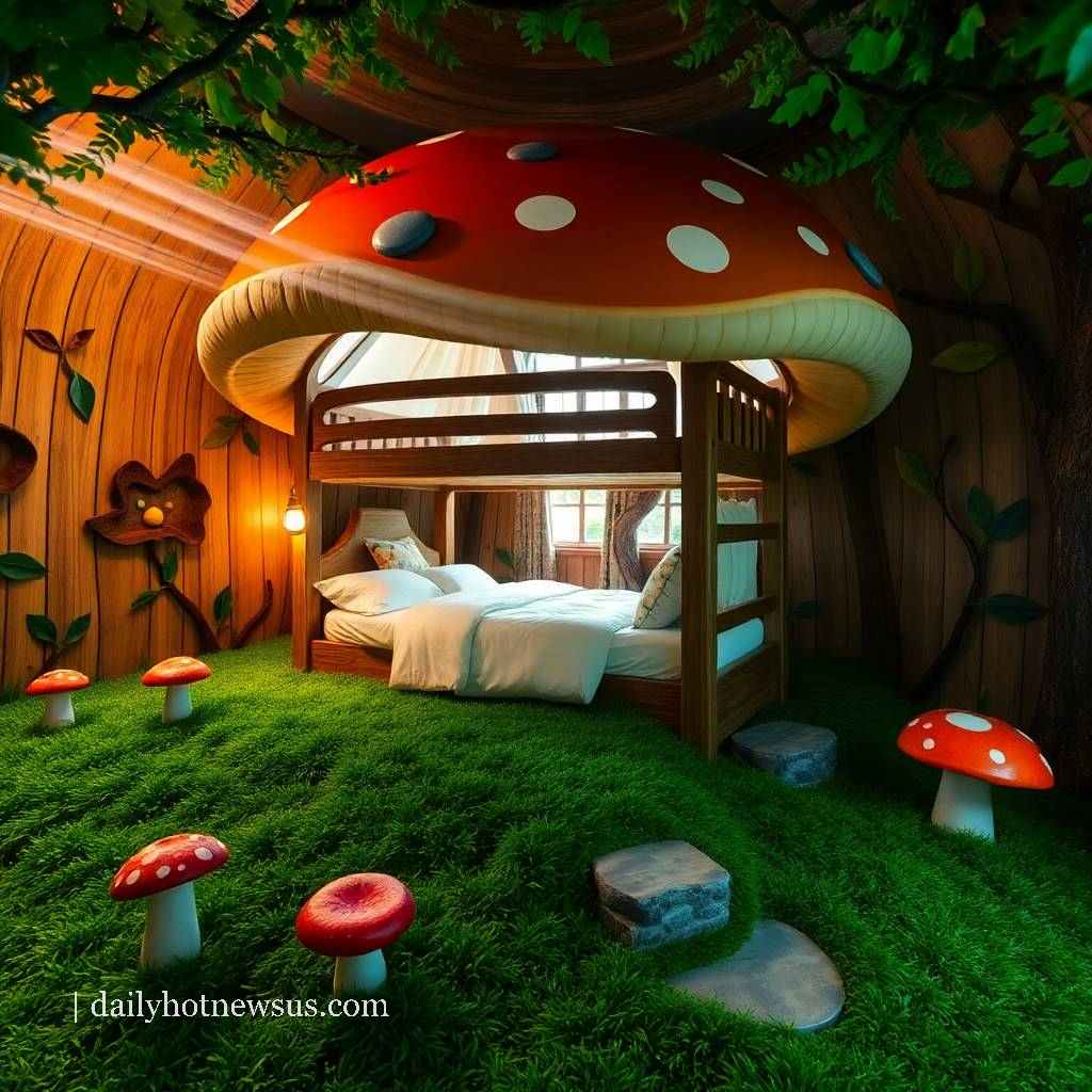 Mushroom-Shaped Bunk Beds