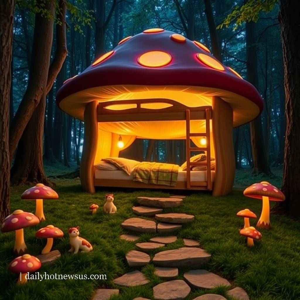 Mushroom-Shaped Bunk Beds